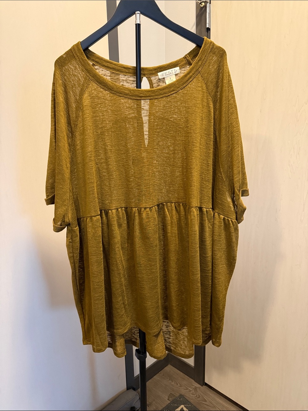 torrid Festi dark mustard babydoll top